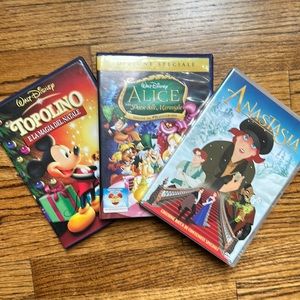 DISNEY Anastasia, Alice in Wonderland, Mickey Mouse Christmas: DVD’s ITALIAN